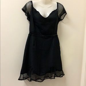 Black dinner dress with chiffon in size L